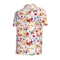 thumbnail image 2 of Balery Cute Butterfly Flowers Printed Men’s Short Sleeve Polo Shirt, Midweight Men's Shirt,Golf Polo shirts -Medium, 2 of 9