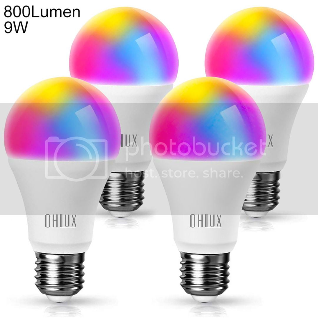 RGBCW Multi-Color 2700-6500k Dimmable,Voice Control 9W E26 A19 Color Changing Bulb-4PACK OHLUX Smart WiFi LED Light Bulbs Work with Alexa Google Home 900Lumen 100W Equivalent 