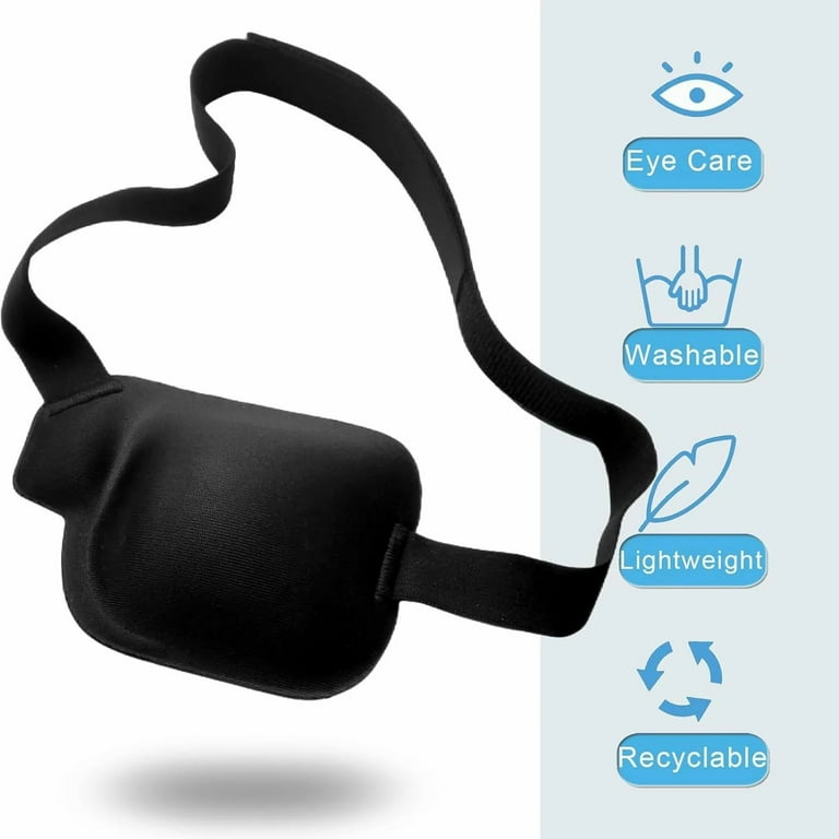 Emlimny 3D Black Eye Patches, 2 Pcs Adjustable Medical Emlimny 3D Black Eye Patches, 2 Pcs Adjustable Medical