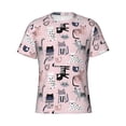 thumbnail image 4 of Vsdgher Cat Print Men's Dry Fit Mesh Athletic Shirts Moisture Wicking Tennis T-Shirt Tops, 4 of 9