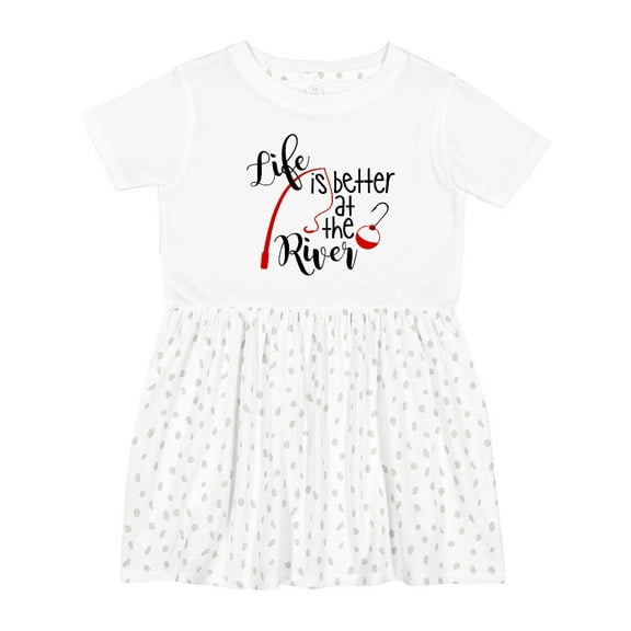 Inktastic Life is Better at the River Fishing Pole with Bobber Girls Toddler Dress