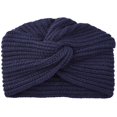 thumbnail image 2 of Turban Tricoté pour Femmes Bandeau Chaud Bonnet Croisé Extensible Chapeau Ample, 2 of 2