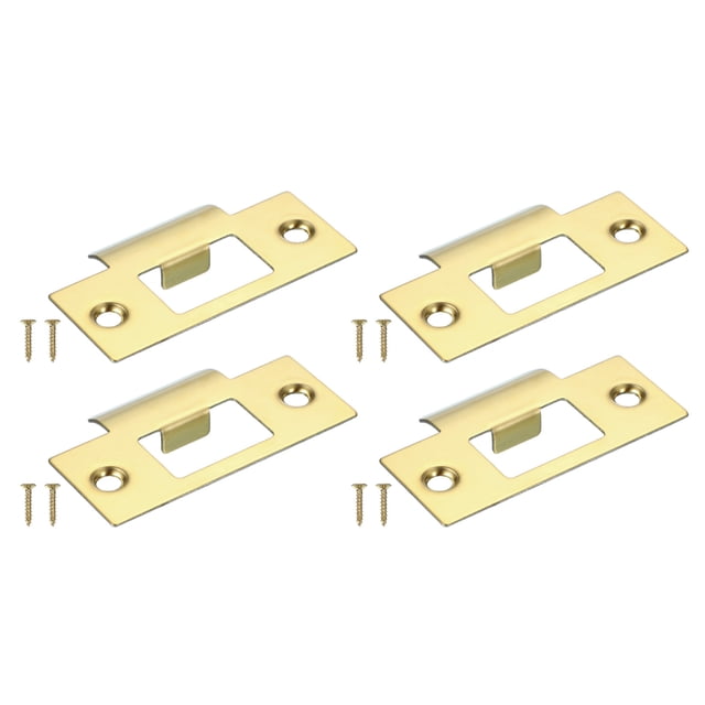 Uxcell Door Strike Plate, Universal Latch Strike Plate Security T Strike Deadbolt Gold