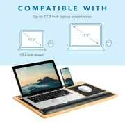 LapGear Bamboo Pro Lap Board with Ventilation and Wristrest, Fits up to 17.3 Laptops, Natural