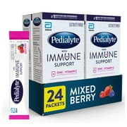 Angle View: Pedialyte with Immune Support Electrolyte Powder, Mixed Berry, 0.49 oz, 24 Count