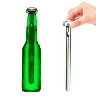 Vinetto Stainless Steel Beer Chiller Sticks (Set of 3) & Bottle