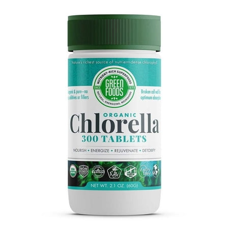 Green Foods Organic Chlorella 200 mg - 300 Tablets - Vegan
