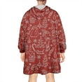 thumbnail image 2 of Wearable Oversized Blanket,Red Christmas Scene Pattern Wearable Blanket Hoodie for Adults,Cozy Hooded Blankets with Super Pockets,Super Warm Fuzzy Pullover for Women & Men, 2 of 6