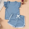 thumbnail image 5 of snilers Toddler Girls Clothes Athletic Short Sets Ruffle Ribbed Knit Tank Tops and Elastic Waist Shorts 2 Piece Set Summer Outfits Size 1-6 Years, 5 of 9