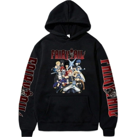 ZHIYAN Anime FAIRY TAIL Printed Sweatshirt Unisex Hoodie Sweatshirt Sweater Cosplay Costume Plush Pullover,S,White,XS,black