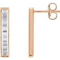 thumbnail image 2 of 14kt Rose 1/3 CTW Diamond Baguette Bar Earrings in 14k Rose Gold, 2 of 4