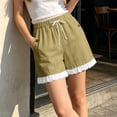 thumbnail image 5 of Womens Casual Lace Shorts Baeitkot Womens Casual Lace Shorts Elastic Waist Drawstring Loose Comfy Summer Shorts with Pockets Khaki XXXL, 5 of 7