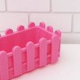 thumbnail image 2 of Mini Fence Fence Flower Box Design Plastic Flower Pot Bonsai Desktop Decoration (Pink), 2 of 5