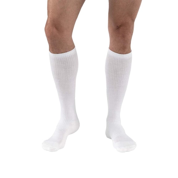 JOBST Athletic Compression Socks, 8-15 mmHg, Knee High, Closed Toe, White, Small