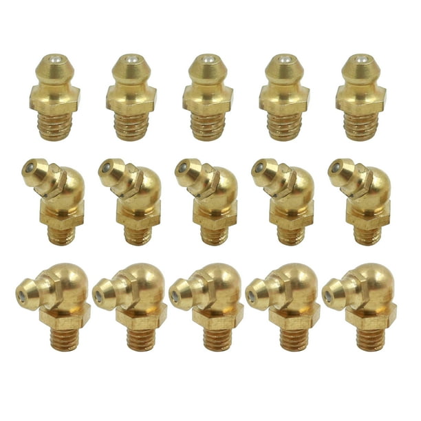 M6 Brass Straight 45 90 Degree Angle Grease Nipple Fittings Assortment