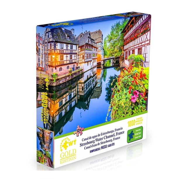 Rompecabezas Wuundentoy Canal de Agua de Estrasburgo Francia Gold Edition 1000 Piezas