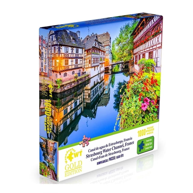 Rompecabezas Wuundentoy Canal de Agua de Estrasburgo Francia Gold Edition 1000 Piezas