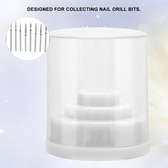 Estuche para Brocas de urs Con 48 Ranuras, Hecho de Material PlásStico con Tapa Transparente, Soporte para Brocas de Unas para organizador de Herramientas de Manicura