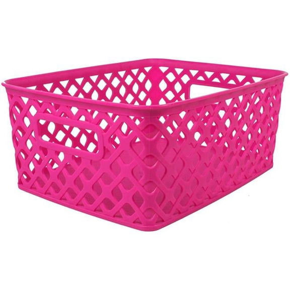 Small Hot Pink Woven Basket