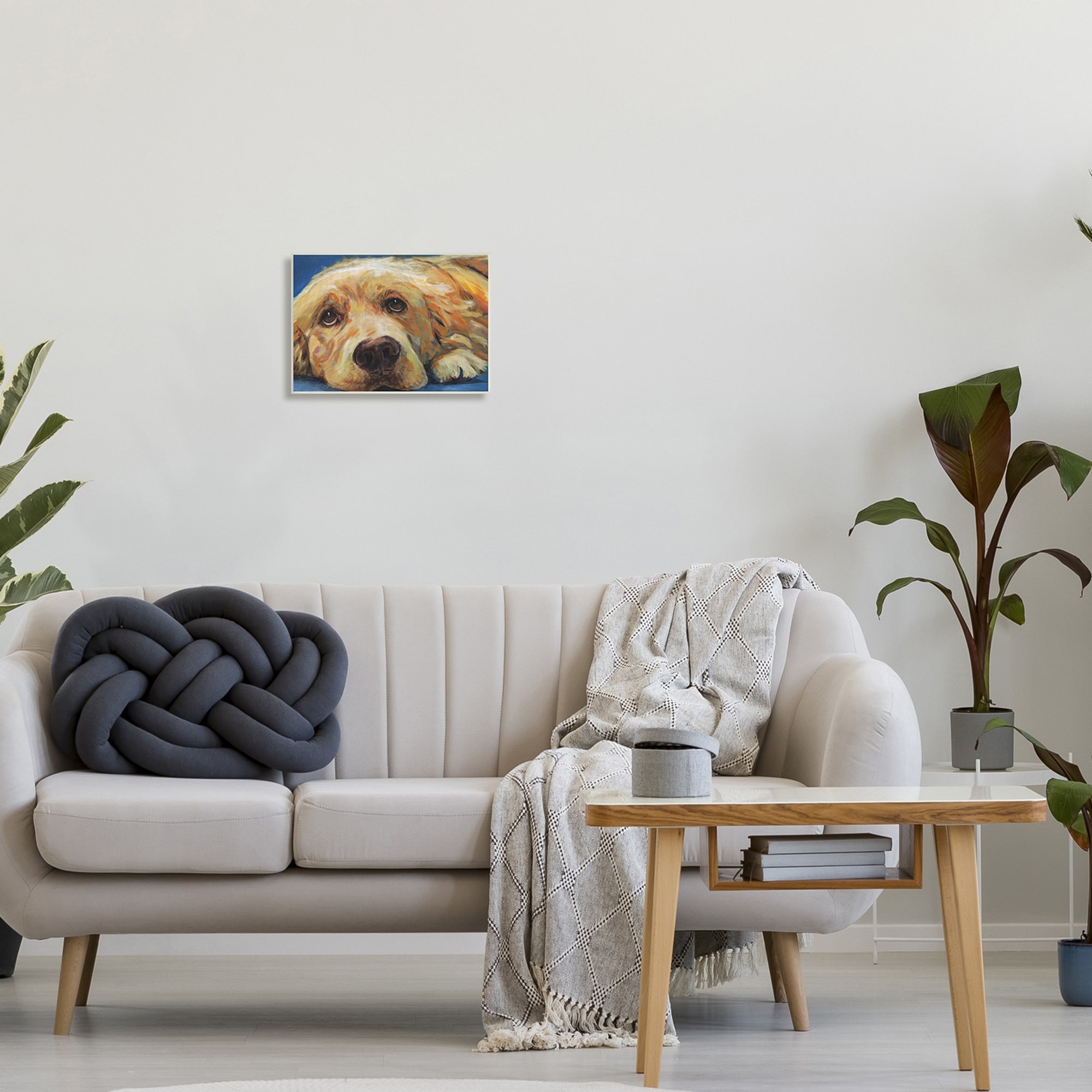 Stupell Industries Golden Retriever Begging Eyes Expressive Dog Portrait,19 x 13, Design by Kamdon Kreations