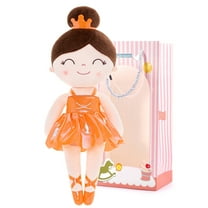 Gloveleya Soft Dolls Baby Girl Gifts Ballet Girls Plush Baby Doll Ballerina Orange 13 inch