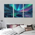 thumbnail image 3 of Nawypu Northern Lights Canvas Wall Art Colorful Aurora Borealis Wall Decor Snow Mountain Lakes Pictures Large Living Room Decor Frame (Aurora Borealis), 3 of 4
