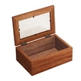 thumbnail image 1 of Caja de almacenamiento de madera con tapa transparente, contenedor multiusos, rectangular, resistente y portátil. S, 1 of 9