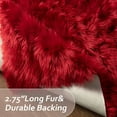 thumbnail image 4 of Junovo Luxury Fluffy Area Rugs Areary Rug for Bedroom Shaggy Rugs Area Carpet for Living Room Bedroom Room,3'x5',Red, 4 of 7