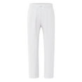 thumbnail image 6 of Riecok Mens Workout Pants Elastic Waist Drawstring Straight Leg Solid Color Running Workout Gym Pants with Pockets White XL, 6 of 8