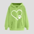 thumbnail image 2 of Feancey Cute Hoodies for Women Oversized Casual Heart Print Drawstring Hooded Sweatshirts Long Sleeve Fleece Fall Outfits with Pocket Green XXL, 2 of 6