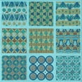 thumbnail image 1 of Ahgly Tapis d'Intérieur Lavable en Machine Carré Turquoise Vert, 7 Pieds Carré, 1 of 7