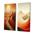 thumbnail image 3 of Designart "Moonlit Dunes Path through Eternal Sands" Desert Wall Art Set Of 2 - Global Red Wall Decor Set Of 2, 3 of 6