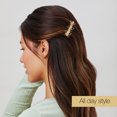 thumbnail image 6 of Scunci x Kelsey Anderson Crystal-Embellished Flower Bobby Pins & Barrette, Gold Tone, 3 Count, 6 of 8