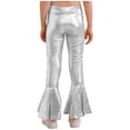 thumbnail image 6 of Haitryli Kids Girls Sparkly Jazz Dance Outfits Sequins Sleeveless Crop Top with Metallic Bell-Bottom Pants Hip Hip Disco Wear Silver 14, 6 of 7