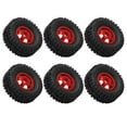 thumbnail image 2 of RC Car Tires And Wheels, Abrasion Resistance Replacement RC Car Tires Stable Driving  For WPL C14 C24 C34 C44 Red, 2 of 8
