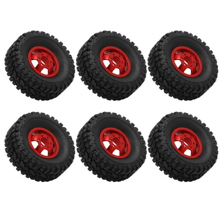 

RC Car Tires And Wheels Strong Cushioning Stable Driving RC Car Tires Good Grip Abrasion Resistance For WPL C14 C24 C34 C44 Red