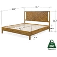 thumbnail image 3 of Ethan Solid Wood King Bed Frame with Diamond Headboard - Rustic & Mid-century Modern - Acacia Wood Platform Bed - Compatible with All Mattresses - No Box Spring Needed - Rustic Dark Brown, 3 of 7