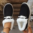 thumbnail image 5 of YOUYEDIAN Loafers for Women Fall Winter Versatile Slip On Plush Warm Fashion Lace-up Design Platform Flats Casual Outdoor Comfy Walking Shoes, 5 of 5