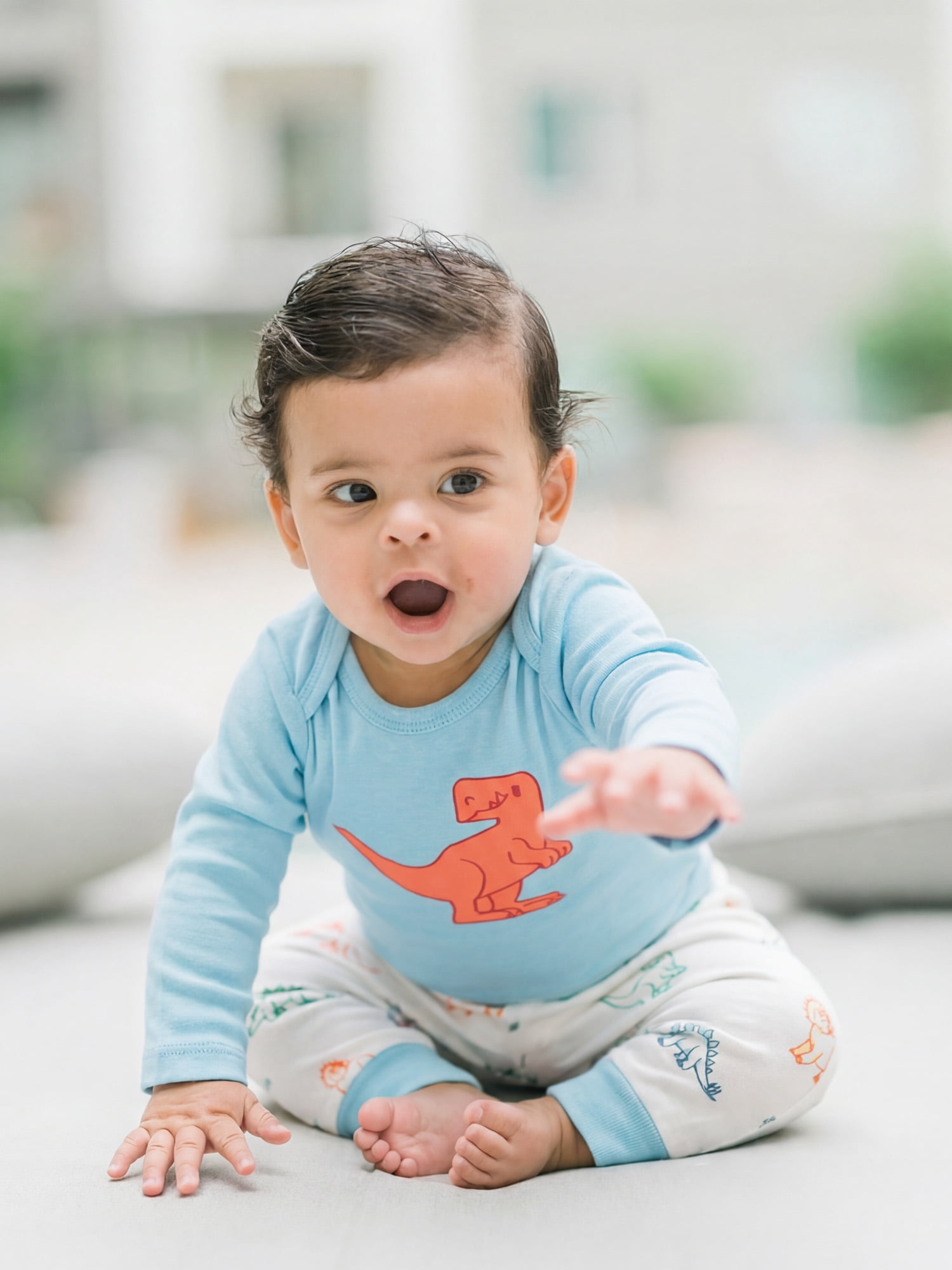 M+A by Monica + Andy Organic Cotton Gender Neutral Bodysuit and Groove Pant Set, Sizes Newborn to 24 Months