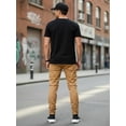 thumbnail image 5 of J. METHOD Men’s Jogger Pants Casual Moto Biker Zipper Slim Fit French Terry Fleece Tapered Leg Elastic Waist NEMP20 Wheat 2XL, 5 of 6