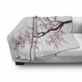 thumbnail image 3 of Japanese Soft Flannel Fleece Blanket, Branch of a Flourishing Sakura Tree Flowers Cherry Blossoms Spring Theme Art, Cozy Plush for Indoor and Outdoor Use, 70" x 90", Pink Dark Brown, by Ambesonne, 3 of 6