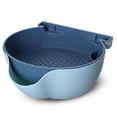 thumbnail image 1 of PP Colander Portátil Doble Capa Caja de seguridad Cocina Cocina Drenaje Cesta Fruta Lavado Accesorios Accesorios con soporte de teléfono claro azul Yuarrent HA011948-02, 1 of 7