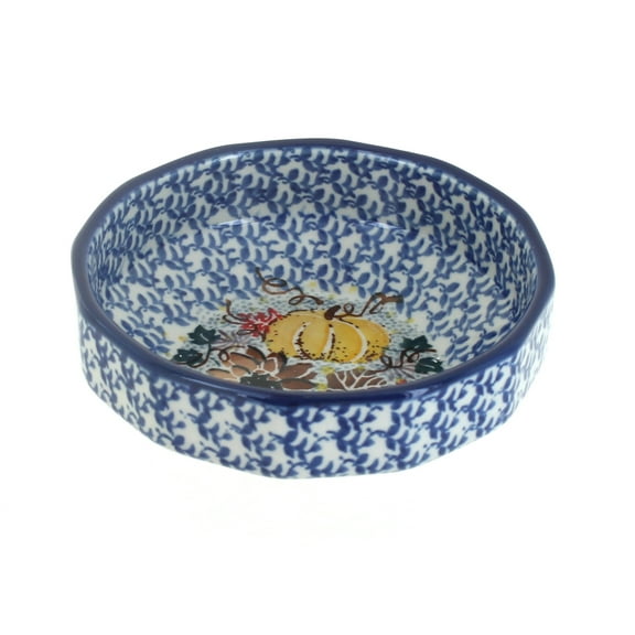 Blue Rose Polish Pottery Harvest Bounty Small Angular Bowl