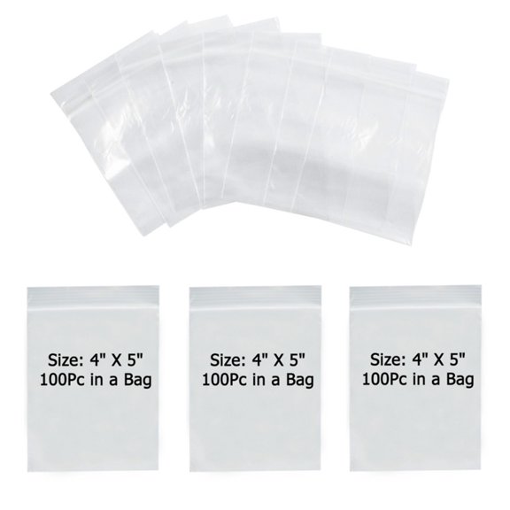 500ct 2Mil Clear Reclosable Resealable 4" x 5" Poly Plastic Bags Jewelry
