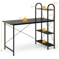 thumbnail image 4 of Costway 48" Reversible Computer Desk Writing Table Workstation w/ Storage Shelf Black, 4 of 10