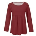 thumbnail image 3 of WZXFASHION T-shirt à Manches Longues Uni pour Femmes, Coupe Ample, Grande Taille, T-shirt à Manches Longues en Liquidation pour Femmes, 3 of 5
