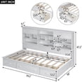 thumbnail image 3 of Twin Size Wood Daybed with Multi-Storage Shelves, Charging Station and 3 Drawers, Wood Bed Frame with Storage Headboard and Shelves, Storage Platform Bed for Bedroom Small Room, 3 of 9