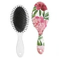 thumbnail image 2 of Floral and Leopard Print Hair Brush, Artistic Watercolor Detangler with Rustic Farmhouse Boho Style, 2 of 8