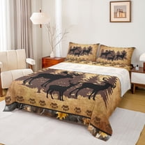 jejeloiu Woodland Animal Moose Twin Sheet Sets,Rustic Farmhouse Cabin Twin Fitted Sheet,Brown Bear Paws Flat Sheet For Boys Teens,Luxury Bedroom Decor,3-Piece