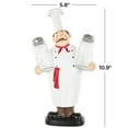 thumbnail image 3 of Chef 11.0" Polystone Kitchen Decorative Figurine Salt and Pepper Shaker Holder with Red Accents, by DecMode, 3 of 9